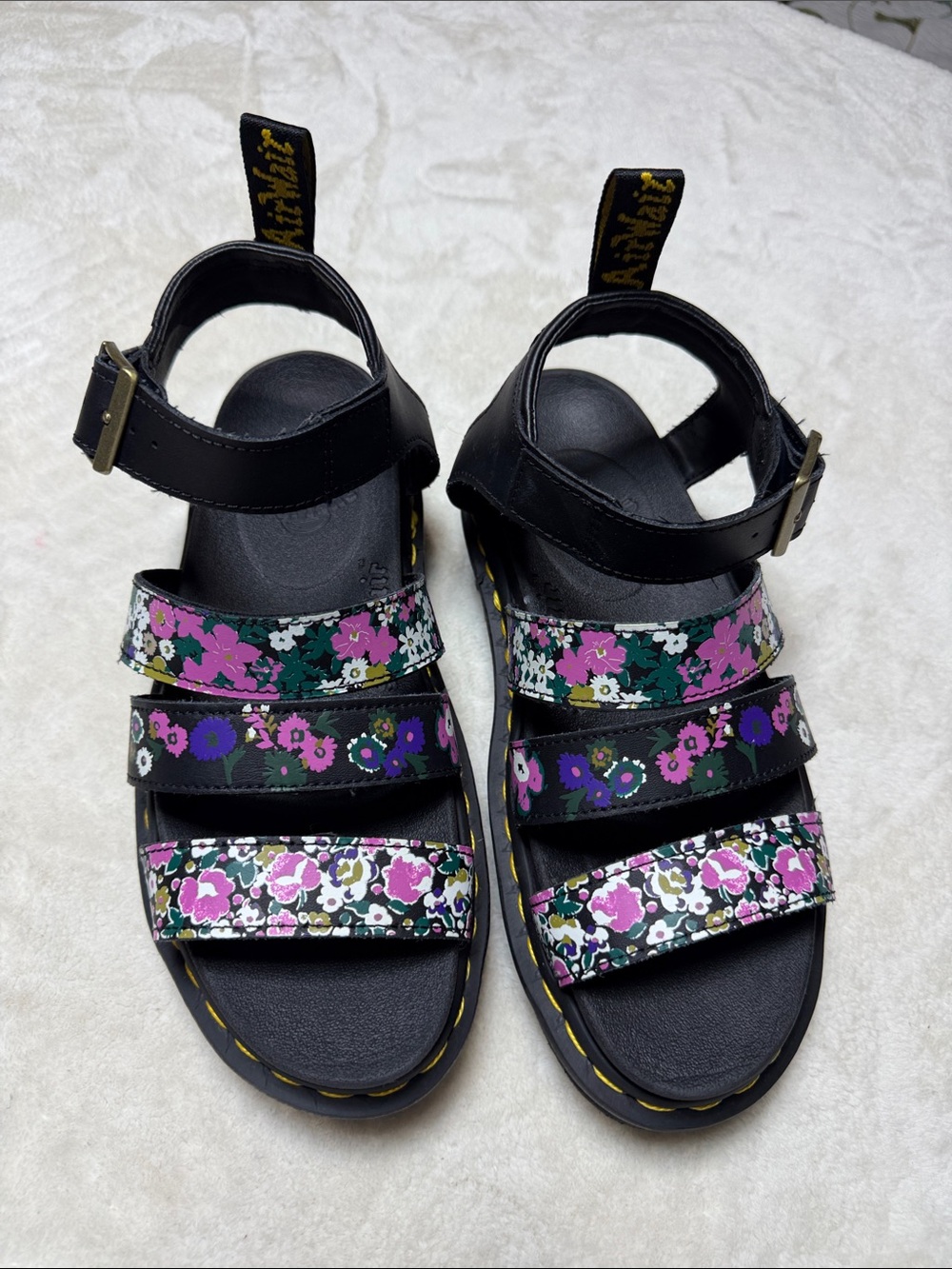 DR. MARTENS Blaire Vintage Floral Leather Strap Sandals Size 7US L